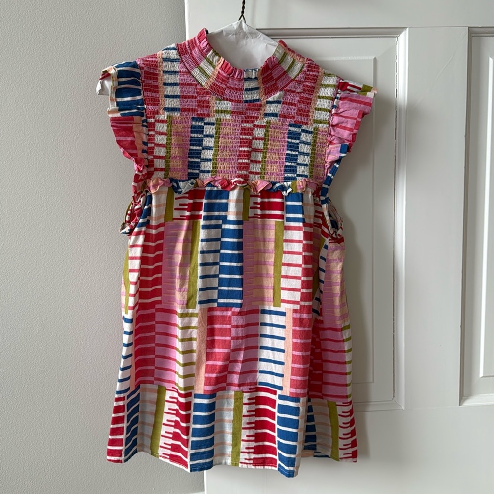 THML Colorful Printed Zip Up Top